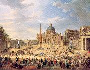 Panini, Giovanni Paolo Departure of Duc de Choiseul from the Piazza di St. Pietro oil painting on canvas